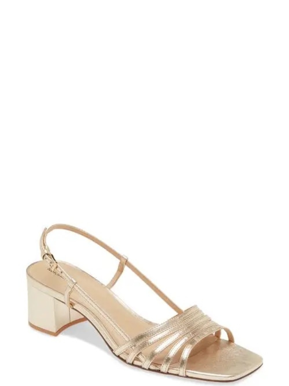 Reformation Eleonora Gold Heel Slingback Sandals - Picture 3 of 6